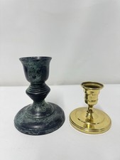 Candle Holders Pair Brass & Metal Candlesticks