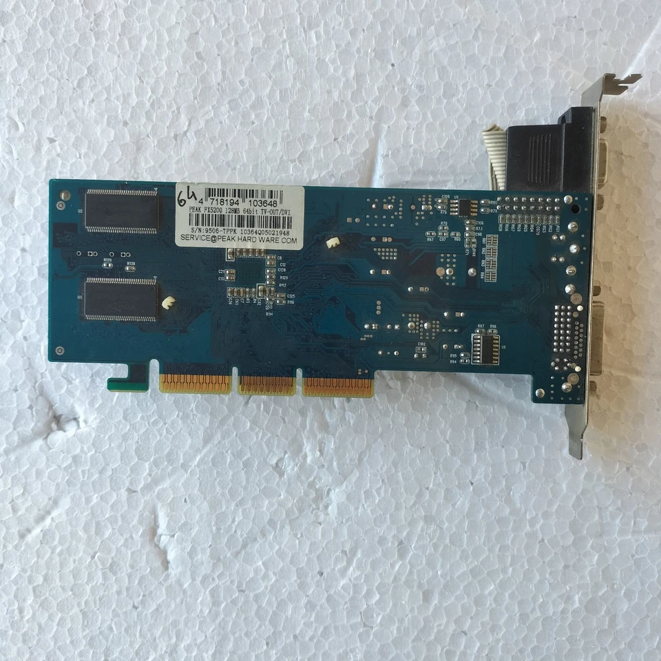 Scheda Grafica Video AGP 4/8X GDDR 128 MB 64Bit Nvidia Geforce FX-5200 PEAK - Immagine 4 di 4