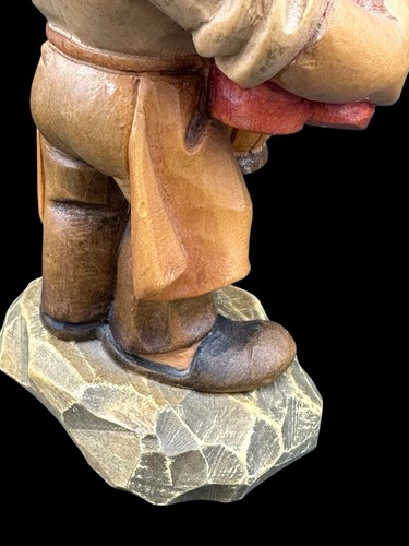 Holz geschnitzte Figur Weinhändler Gastwirt Karikatur Schlüssel Flasche Volkskunst Vintage - Bild 15 von 20