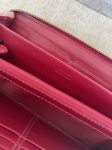 NEU Coach rot Leder Reißverschluss Akkordeon Stil Geldbörse Clutch Geldbörse - Bild 5 von 6