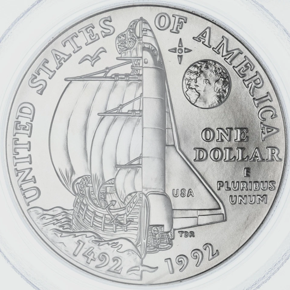 1992 D Columbus Voyage Quincentenary 90% Silver Dollar PCGS MG70 See Pics A095 - Image 4 of 4