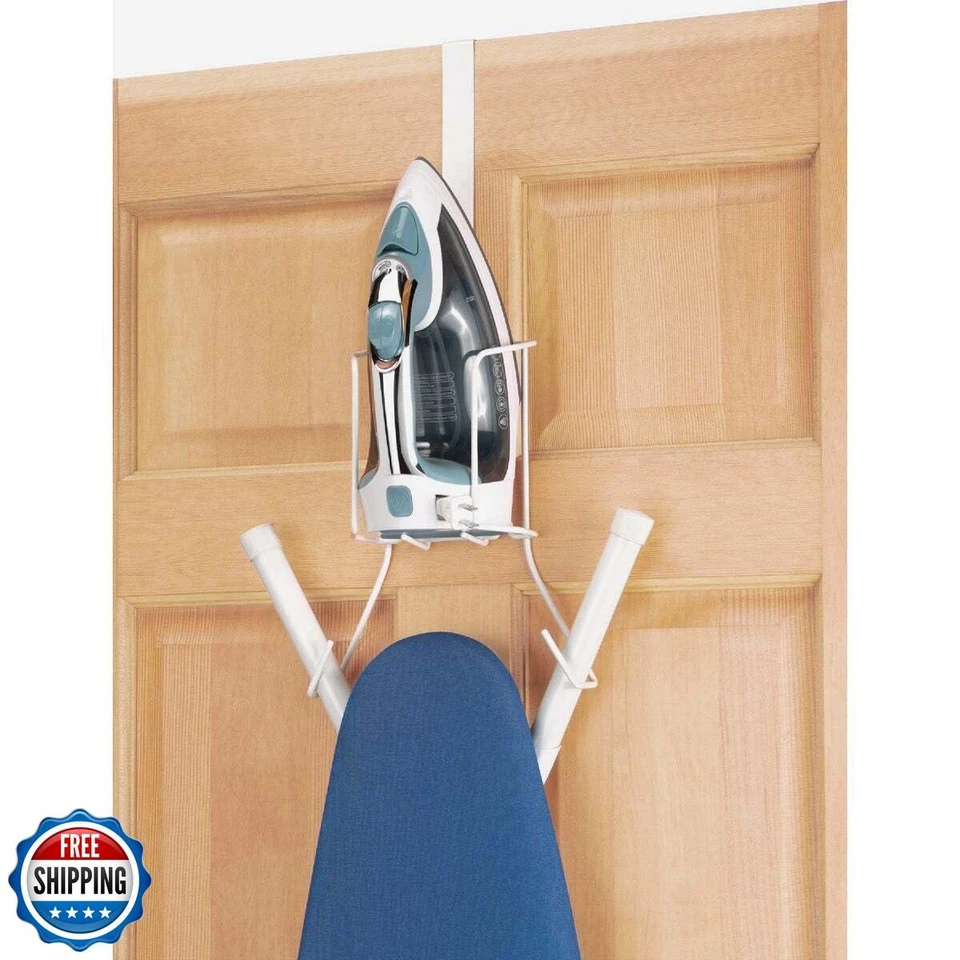 Whitmor Wire Over the Door Ironing Caddy, White, 19.62 in x 5.62 in x 4.0 in - Image 2 of 4