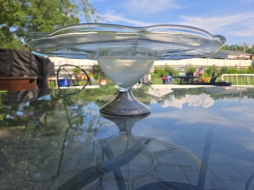 Old French by Duchin Creations Sterling with Crystal Cake Stand c.1960  - Picture 8 of 20