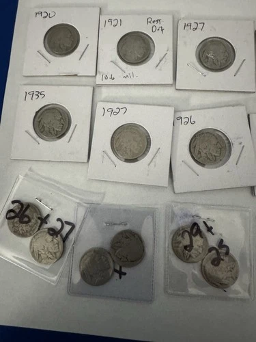 buffalo nickels lot Of 21 most Coins Have Clear Dates.