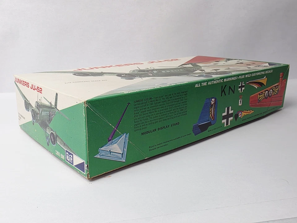 VINTAGE MPC JUNKERS JU-52 MODEL KIT UNUSED IN BOX NICE!!! - Image 2 of 4
