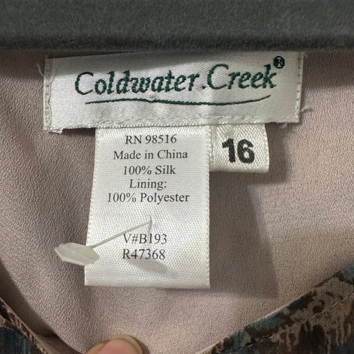 Vintage Coldwater Creek Damenkleid Größe 16 100 % Seide Blumen Fee ätherisch zierlich - Bild 3 von 6