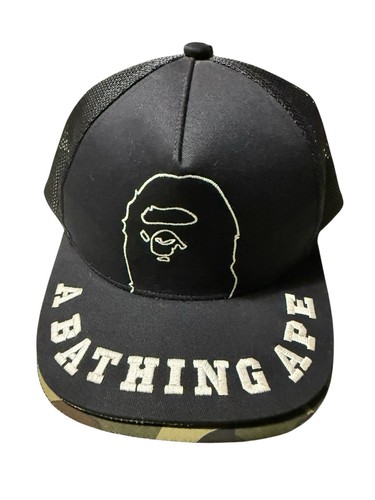 A Bathing Ape Double Visor Flap Cap Blue & Camo SnapBack Trucker Bape Authentic - Picture 2 of 6