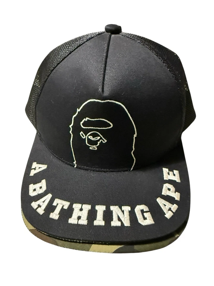 Auténtica gorra con solapa de visera doble azul y camuflaje SnapBack Trucker Bape A Bape A Bape Foto 2 de 4