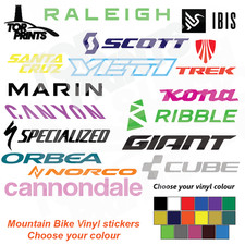 Small Mountain Bike Biking Vinyl Stickers/Decals Colour OF YOUR CHOICE 10cm Wide