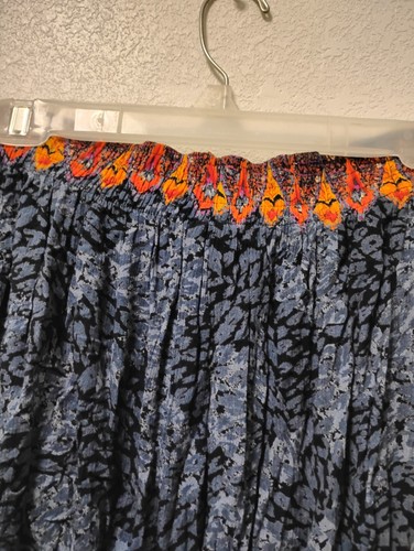 Maxi gonna Boho multicolore taglia 10 vintage Justin B Jones 100% rayon - Foto 6 di 15