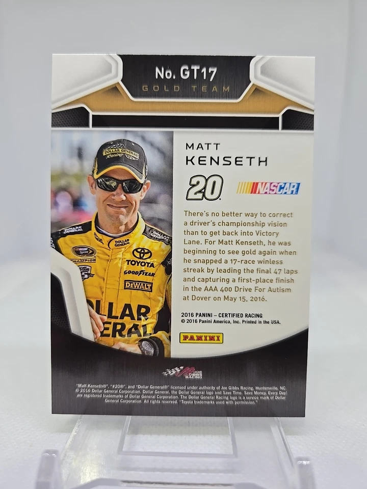 2016 Certified Matt Kenseth 171/199 Gold Team Insert Gold Foil #GT17 L👀k! - Image 3 of 3
