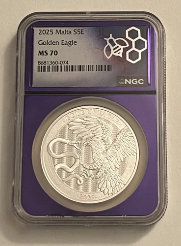 2025 Malta S5E Silver Golden Eagle - NGC MS 70