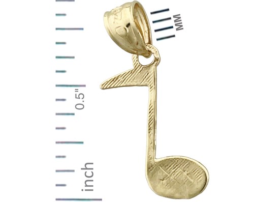 14K Gold Eighth Musical Note Charm - Picture 2 of 6