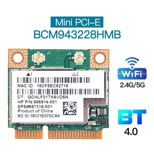 BCM943228HMB WiFi-Karte Netzwerkkarte Dual Band 300Mbps Bluetooth4.0 802.118014 - Afbeelding 6 van 7