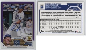 2023 Topps Chrome Rookie Purple Refractor /250 Vinnie Pasquantino #RA-VP Auto RC