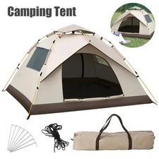 Large Camping Tent 4-Person Easy Pop Up Tent with 2 Doors - UPF50+ Waterproof US