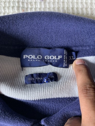 VINTAGE 80s POLO GOLF RALPH LAUREN LONG SLEEVE STRIPED POLO SHIRT SIZE XL!!!!!!! - Picture 10 of 10