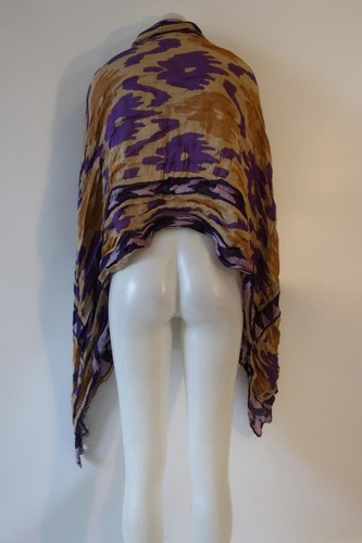 Womens Theodora & Callum Tan, Purple, Rust Print Scarf - Picture 6 of 6