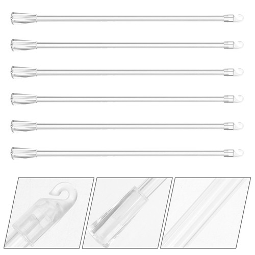  6 Pcs Curtain Rod Replacement Parts Drapery Pull Wand Blinds Clear Stick - Bild 5 von 20