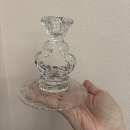 CRISTAL FLOR SILVESTRE CAMBRIDGE *5 1/4" CANDELABROS OJO CERRADURA - Imagen 7 de 24