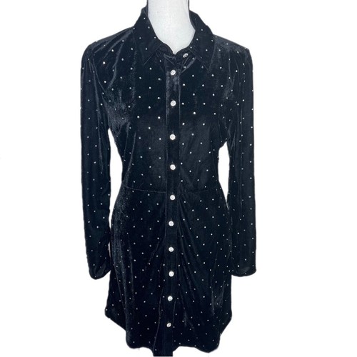 NWOT Amanda Uprichard x Revolve Sparkly Velvet Dress Size Small - Picture 4 of 15