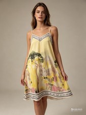 Landscape Print shot Dress fits Size 8-16