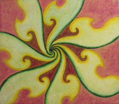 GEOMETRISCHE FORMEN ABSTRAKT HERVORRAGENDES Acrylgemälde auf Karton um 1960