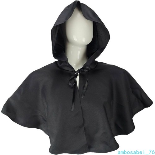 Night Walker Hermit Grim Reaper mantello medievale con cappuccio cappuccio copri viso cappuccio cosplay - Foto 5 di 17