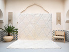New Moroccan Beni Ourain Berber Wool Rug Color White Design Handmade Carpet Rug