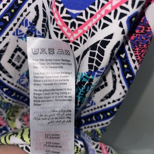 New Look Black Colourful Aztec Pattern Mini Stretch Bodycon Summer Dress Size 10 - Picture 7 of 7