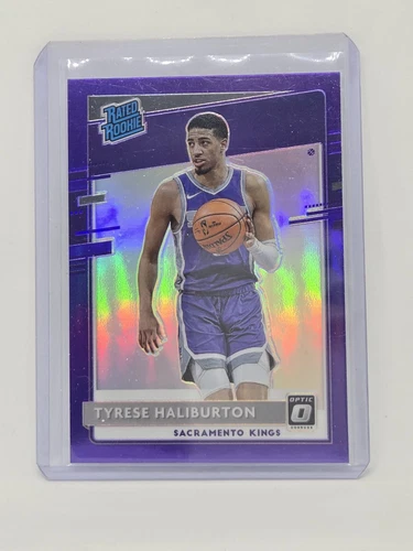 2020-21 Panini Donruss Optic #162 Tyrese Haliburton Rated Rookie Purple Prizm