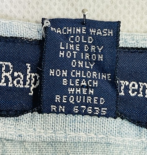 Vtg Polo Ralph Lauren Dress Womens 14 Light Wash Denim Midi Cottagecore 90's - Picture 9 of 16