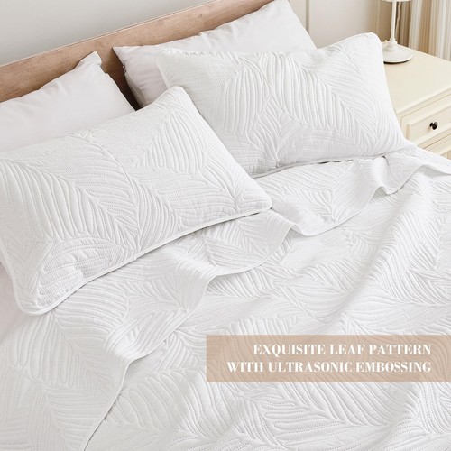 King Size Quilt Bedding Set, Lightweight White Quilts King Size for All Seaso... - Picture 3 of 6