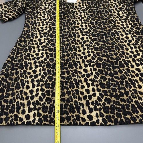 Leopard Print Shift Dress Plus Size 3XL Layered Bell Sleeves Fully Lined V-neck - Bild 12 von 13