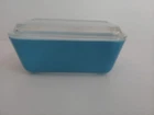 Vintage Pyrex Blue Ovenware #0502 Refrigerator Dish with Lid