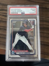 Walker Jenkins: 2024 Bowman Chrome Prospect 1st Bomwan #BCP-43 PSA 9 Rc