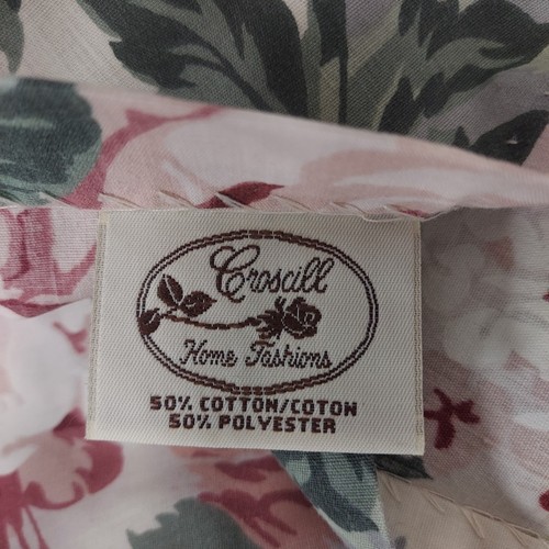 Croscill Arbor Rose Floral Fabric Shower Curtain 71" X 74" L Cabbage Roses Green - Picture 11 of 12