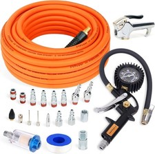 22 Pieces Air Compressor Accessories kit, 3/8 inch x 50 ft Hybrid Orange 