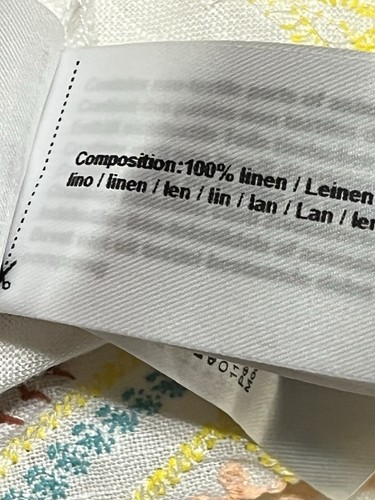 Ivko Woman Linen Skirt White Embroidered Sequin Accent Colorful Sz 38 Excellent - Picture 13 of 13