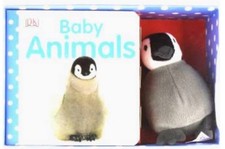 Image of NEW BOX DK BABY ANIMALS board book & TOY PENGUIN PLUSH gift set animal babies