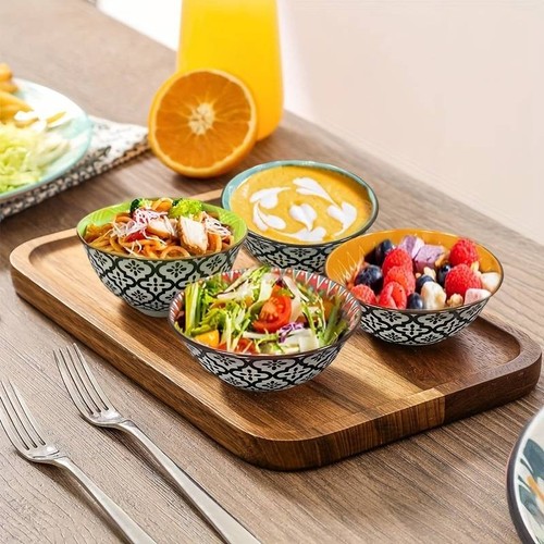 6 Keramik Schalen Set Schale Müsli Suppe klein Geschenk Reis Servieren Snacks Party Boho - Bild 10 von 18