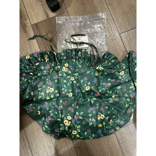 Longaberger Large Picnic Basket Liner - Emerald Vine green fabric floral NEW - Picture 2 of 2