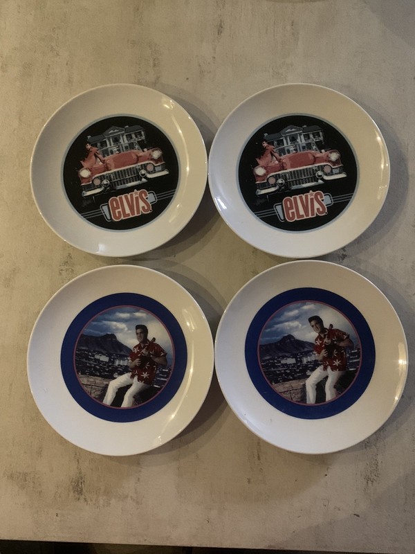 Elvis Presley Decorative Plates Lot Of 4 Collectible Souvenir Display Plates