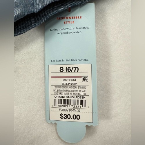 NWT CAT & JACK Boys Linen Blend Chambray Blazer S 7/8 New Formal Wedding Event - Picture 6 of 10