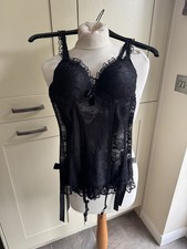Black Basque With Suspenders Size XS New Without Tags