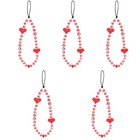  5 pièces lanière de téléphone portable en perles acryliques chaîne de perles anti-perte téléphone charme