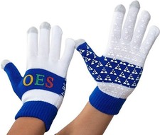 Eastern Star Knit Texting Gloves White 