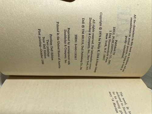 Deus Irae (1980) New DELL Edition Philip K. Dick ROGER ZELAZNY - Imagen 6 de 7