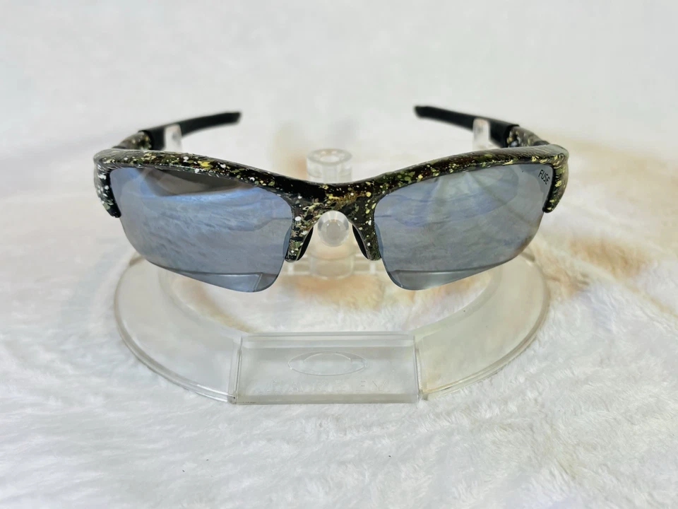 Custom Oakley Flak Jacket Camouflage Splatter Sunglasses w/ Black Mirror Lenses - Image 2 of 4