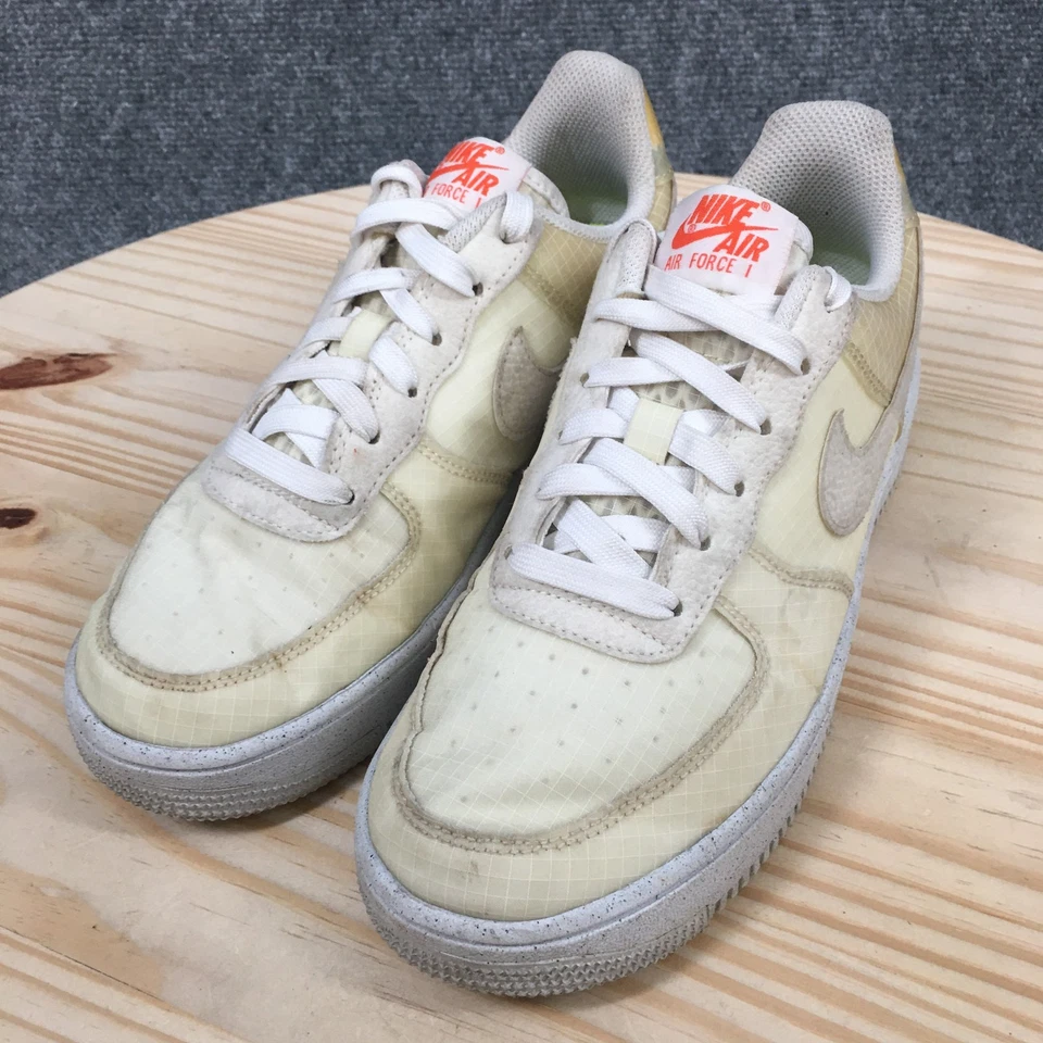 Nike Zapatos Juveniles 6 Air Force 1 Crater GS Tenis Blanco Con Cordones DH4339-100 Foto 3 de 4